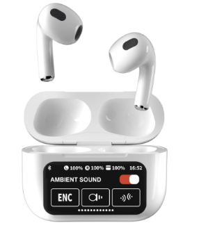 A9 Pro Touch Screen ANC Wireless Bluetooth Earbuds